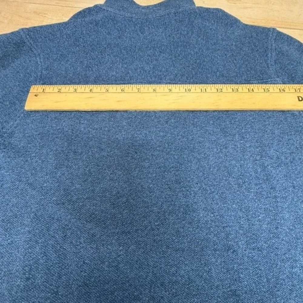 Tasso Elba Mens XL Blue Textured Quarter Zip Long Sleeve Pullover Cotton Sweater